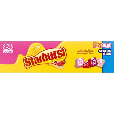 STARBURST Starburst Favereds Fruit Chew Candy 3.45 oz., PK144 282807